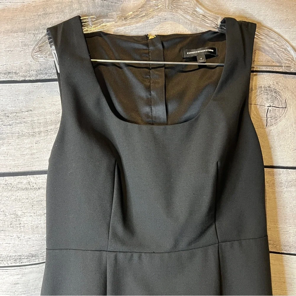 Express Classic Black Sheath Dress Sleeveless Tailored Lined Career Office LBD - Picture 3 of 8